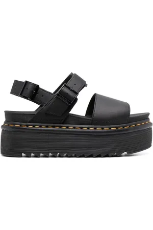 Dr. Martens Sko, Dame, Sort, 39 EU, Læder, Sort Quad Hydro Sandaler