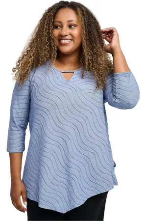 Pont Neuf Bluser & Skjorter, Dame, Blå, XS, Uld, Magrethe Safirblå Asymmetrisk Bluse