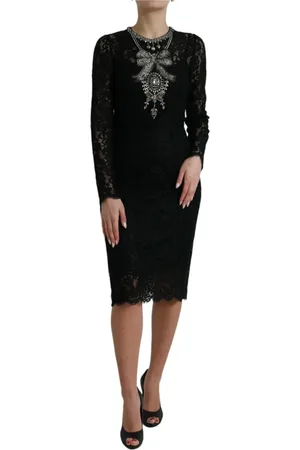Dolce & Gabbana Kjole, Dame, Sort, S, Bomuld, Maxi Dresses