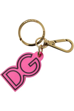 Dolce & Gabbana Tilbehør, unisex, Flerfarvet, ONE SIZE, Uld, Elegant Guld og Pink Nøglering