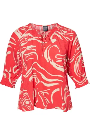 Pont Neuf Bluser & Skjorter, Dame, Rød, S, Rayon, PNChi - Tomato