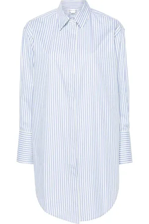 Victoria Beckham Bluser & Skjorter, Dame, Flerfarvet, 2XS, Bomuld, Stribet Bomuldsskjorte