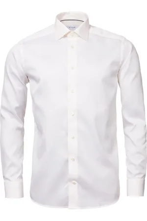 Eton Skjorte, Herre, Hvid, XL, Bomuld, Signature Twill Skjorte