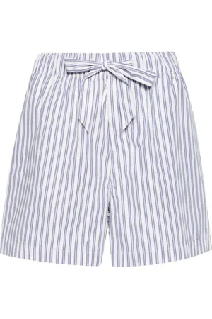 Tekla Shorts, Dame, Flerfarvet, 2XS, Bomuld, Navy Blue Stribet Poplin Shorts