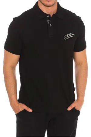 Philipp Plein Top, Herre, Sort, S, Bomuld, Kortærmet Polo med Claw Print