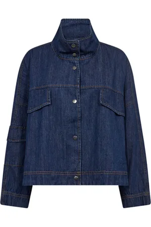 Co`Couture Jakke, Dame, Blå, XL, Denim, Denim Box Jacket med Flap Lommer