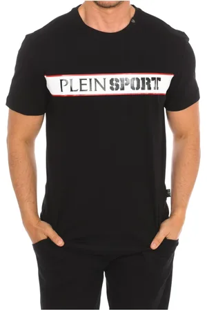Philipp Plein Top, Herre, Sort, 2XL, Bomuld, Kortærmet T-shirt med Brand Print