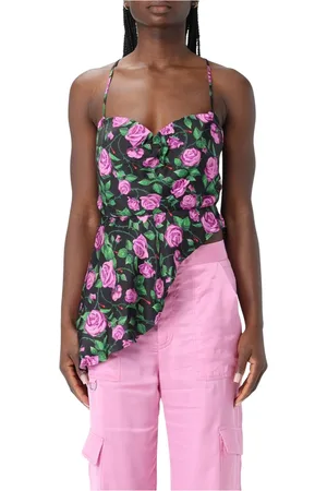 Chiara Ferragni Top, Dame, Flerfarvet, S, Satin, Rose Print Top