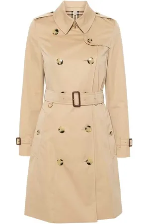 Burberry Frakke, Dame, , 2XS, Bomuld, Klassisk regntøj med vintage check-foring