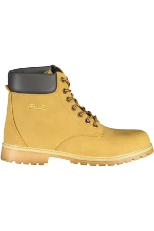 Fila Sko, Herre, Gul, 43 EU, Polyester, Gul Lace-Up Broderet Støvle