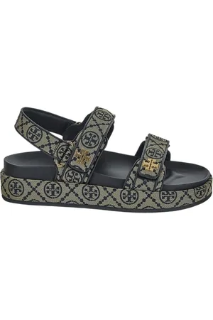 Tory Burch Sko, Dame, Flerfarvet, 41 EU, Canvas Sport Sandal Monogram Kira