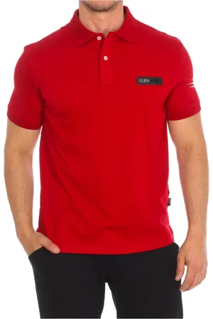Philipp Plein Top, Herre, Rød, M, Bomuld, Kortærmet Polo Skjorte