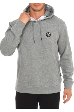 Philipp Plein Sweathshirts & Hoodies, Herre, Grå, S, Bomuld, Hættetrøje med Brand Print