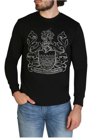 Aquascutum Sweathshirts & Hoodies, Herre, Sort, S, Bomuld, Forår/Sommer Herre Sweatshirt Rød Rund Hals