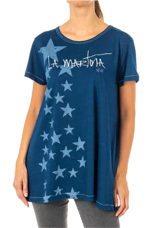 La Martina Top, Dame, Blå, M, Bomuld, Kortærmet T-shirt med originalt design