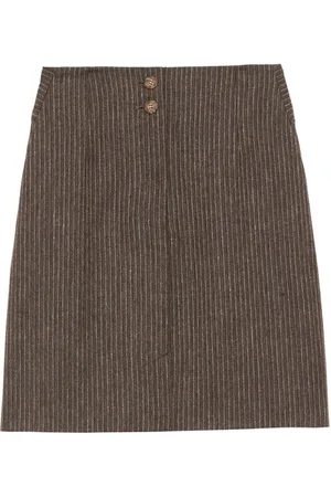 Inès de la Fressange Nederdel, Dame, Brun, S, Uld, Moderne uld nederdel med stilfulde detaljer