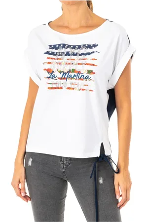 La Martina Top, Dame, Hvid, S, Bomuld, Kortærmet T-shirt med originalt design