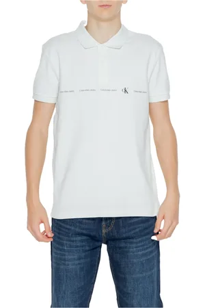 Calvin Klein Top, Herre, Hvid, S, Bomuld, Kortærmet Polo Shirt Forår/Sommer Kollektion