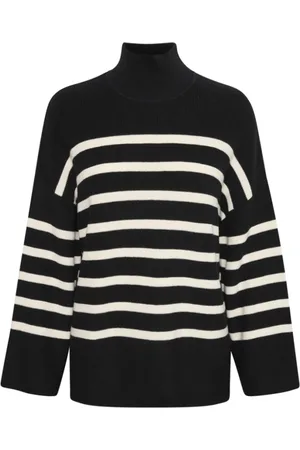 INWEAR Strik, Dame, Sort, XS, Bomuld, Striktrøje