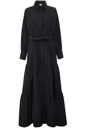 Inès de la Fressange Kjole, Dame, Sort, XS, Bomuld, Elegant Sort Lena Kjole med Ruffles