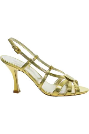 Inès de la Fressange Sko, Dame, Gul, 36 EU, Uld, Guld Læder Remsandaler