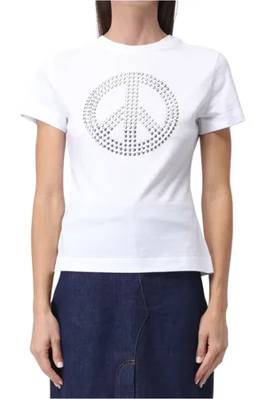 Moschino Top, Dame, Hvid, XS, Uld, Hvide T-shirts og Polos