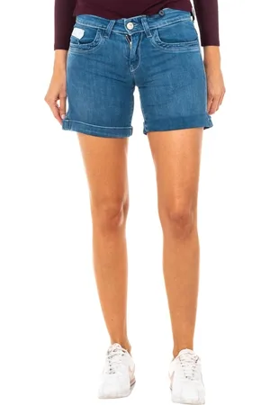 La Martina Shorts, Dame, Blå, W27, Denim, Denim Shorts med Broderet Design