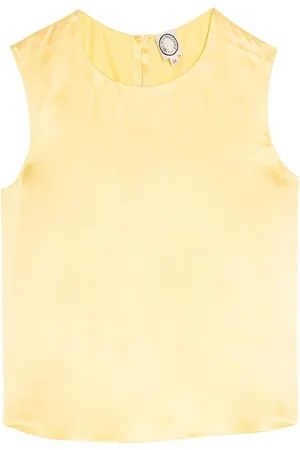 Inès de la Fressange Top, Dame, Gul, XL, Satin, Gul Silke Tank Top Romance