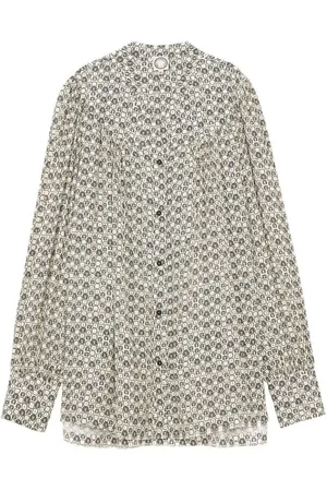 Inès de la Fressange Bluser & Skjorter, Dame, Flerfarvet, 2XS, Eg Blad Print Bluse