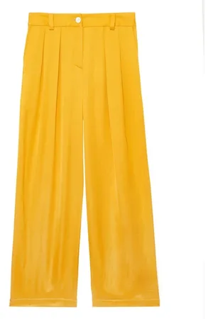 Inès de la Fressange Bukser, Dame, Gul, 2XS, Uld, Gule Luciano Wide-Leg Bukser