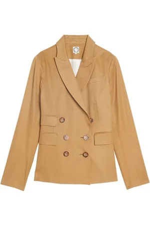 Inès de la Fressange Jakke, Dame, Brun, XL, Bomuld, Khaki Bomuld Jakke