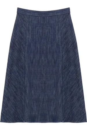 Inès de la Fressange Nederdel, Dame, Blå, XS, Bomuld, Flared Jean Nederdel Sommer Must-Have