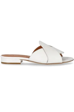 Via Roma Sko, Dame, Hvid, 36 EU, Læder, Hvid Læder Kryds Slide Sandal