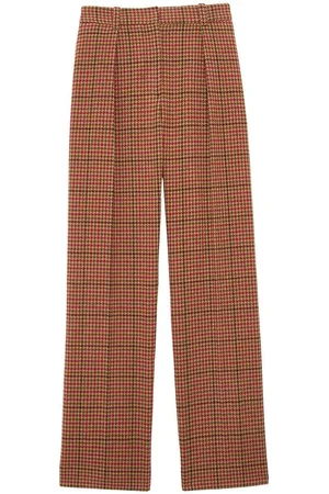 Inès de la Fressange Bukser, Dame, Brun, L, Uld, Hector Houndstooth Uldbukser