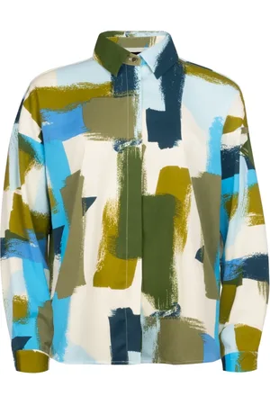 Liberté Bluser & Skjorter, Dame, Flerfarvet, 2XL, Polyester, Army Brushstrokes LS Skjorte til Kvinder