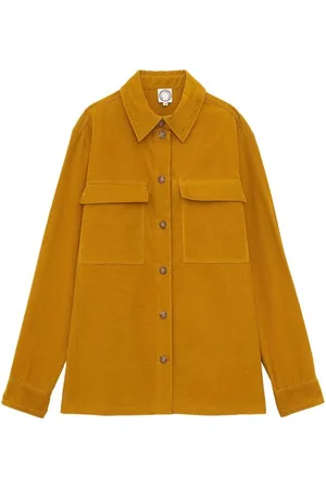 Inès de la Fressange Jakke, Dame, Gul, M, Bomuld, Velvet Chandler Overshirt i Ochre