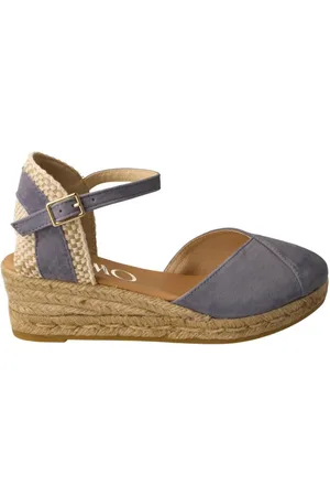 Gaimo Sko, Dame, Blå, 40 EU, Læder, Blå V-hals Espadrilles til kvinder