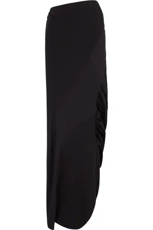 Cortana Nederdel, Dame, Sort, L, Uld, Patchwork Maxi Nederdel