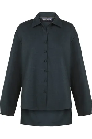 Cortana Bluser & Skjorter, Dame, Grøn, L, Uld, Blyant, top i uld og cashmere fyr