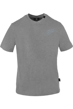 Philipp Plein Top, Herre, Grå, 2XL, Bomuld, Kortærmet Rund Hals Bomuld T-shirt