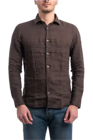ALTEA Skjorte, Herre, Brun, 2XL, Linned, Linnedskjorte