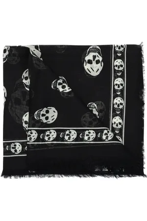 Alexander McQueen Tilbehør, Herre, Sort, ONE SIZE, Tørklæde med logo