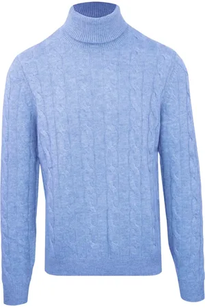 Malo Strik, Herre, Blå, M, Uld, Herre Cashmere Uld Langærmet Sweater