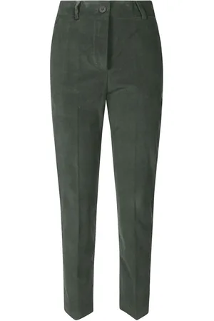 MOMONÍ Bukser, Dame, Grøn, S, Uld, Velour Stribet Bukser