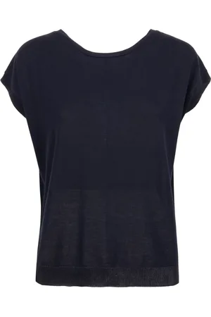 KANGRA CASHMERE Top, Dame, Blå, S, Bomuld, Blå Bomuldssweater