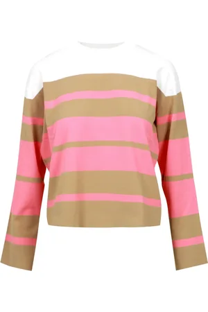 Kaos Sweathshirts & Hoodies, Dame, Flerfarvet, L, Bomuld, Stribet Bomuld Rundhals Sweaters