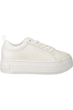 Calvin Klein Sko, Dame, Hvid, 41 EU, Læder, Hvide Læder Sneakers til Kvinder