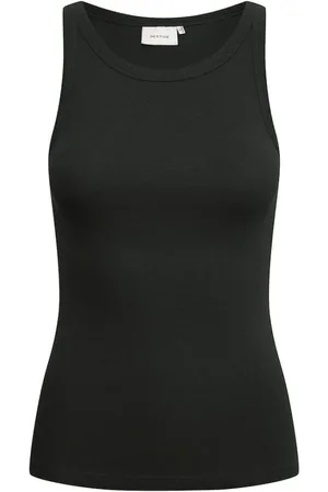 Gestuz Top, Dame, Sort, XS, Bomuld, Slim Fit Kort Top