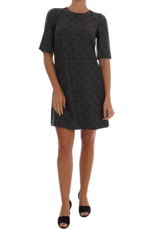 Dolce & Gabbana Kjole, Dame, Grå, XS, Uld, Korte kjoler