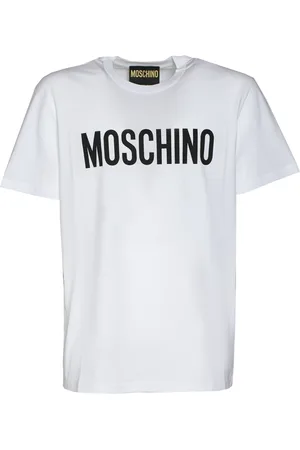 Moschino Top, Herre, Hvid, 2XL, Bomuld, Ikonisk Logo T-shirt i Hvid